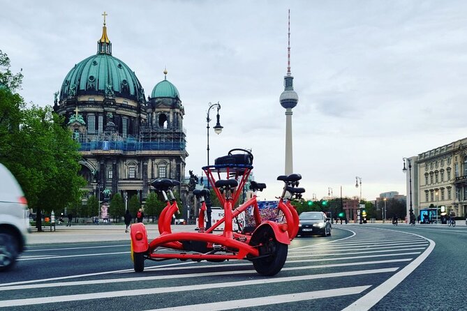 Beer Bike & Party Bike Highlights Berlin City Tour including pick-up - Government District first: Reichstag views and the Chancellery area