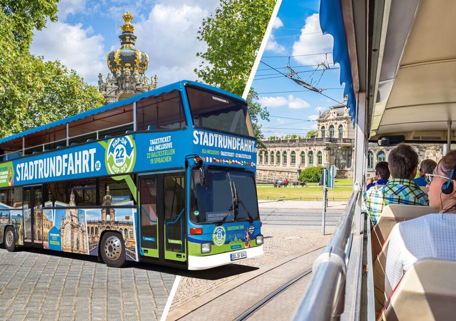 Dresden: 1-Day Hop-On-Hop-Off Bus Tour - The core guided stops: Zwinger, Fürstenzug, and Frauenkirche
