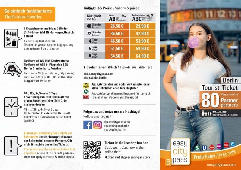 EasyCityPass Berlin: Zone AB Public Transport and Discounts - How to turn discounts into real savings without overpaying