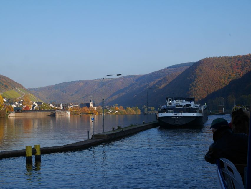 From Alken: Return Day Trip by Boat to Cochem - MS Goldstück cruising: the Mosel Valley views, plus a lock ride that changes everything