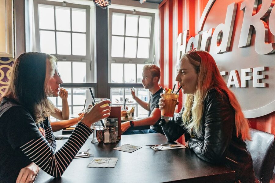 Hamburg: Hard Rock Cafe Skip-the-Line Meal - Where to eat and relax: roof terrace, bar energy, and browsing the Rock Shop
