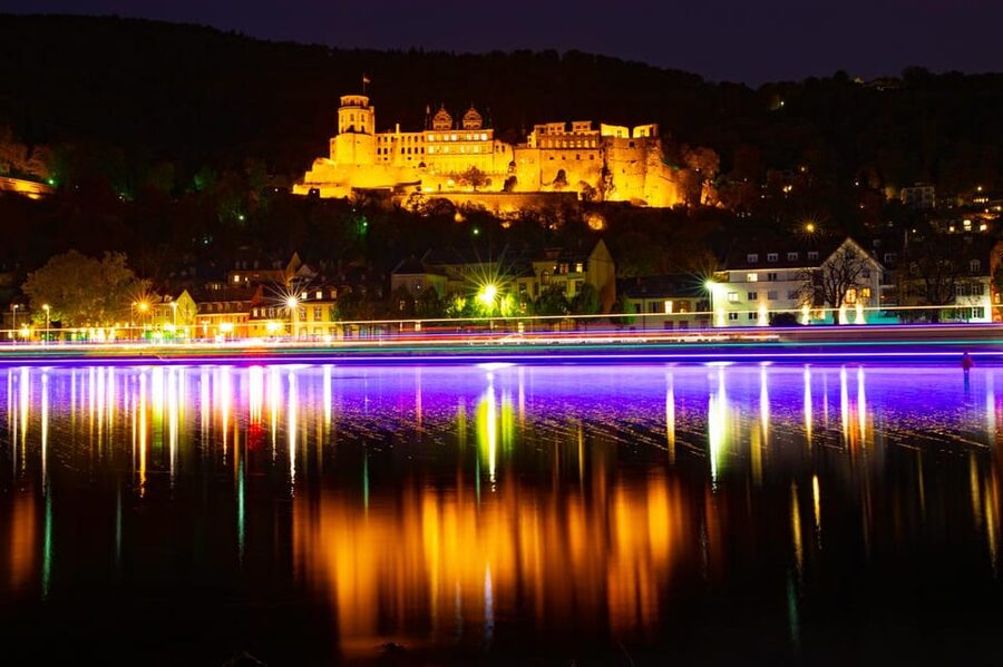Heidelberg at Night - Photo Walk - The blue hour targets: Old Bridge views, castle angles, and Heiliggeistkirche