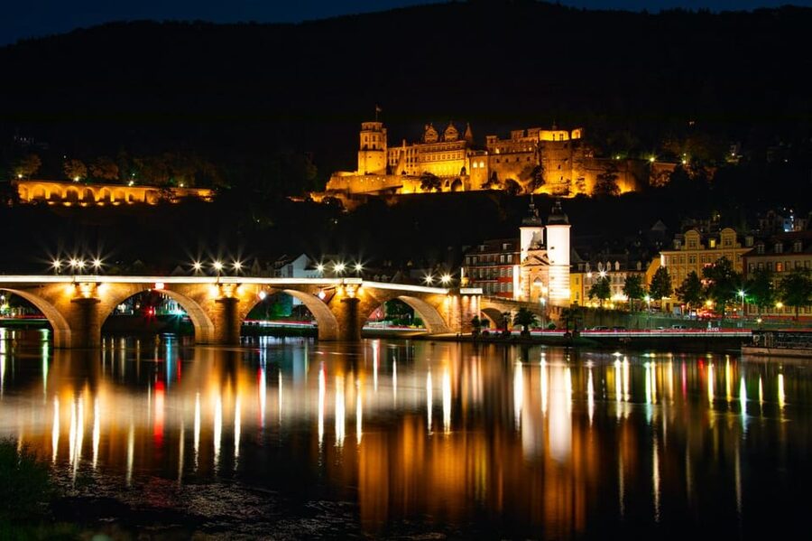 Heidelberg at Night - Photo Walk - Starting at Neuenheimer Marktplatz, then heading uphill along the Philosophenweg