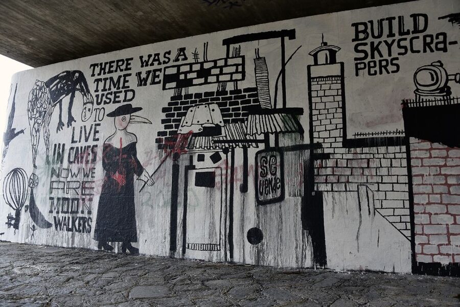 Munich: Street Art Bike Tour - The slaughterhouse district stop: where history and grit meet color